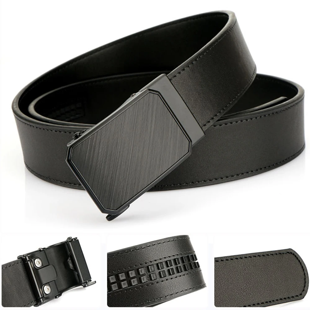 TUSHI Leather Tactical Belt for Men with Luxury Automatic Buckle High Quality IPSC Girdle Black Designer Belt