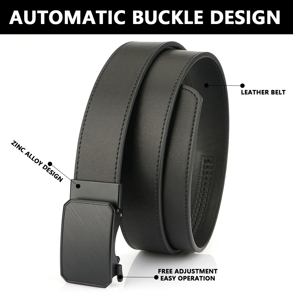 TUSHI Leather Tactical Belt for Men with Luxury Automatic Buckle High Quality IPSC Girdle Black Designer Belt