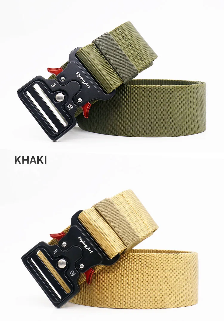 Flying Art 50MM Wide Belt Military Nylon Tactical Belt Outdoor Training New Unisex Pants Accessories Fashion Designer Waistband