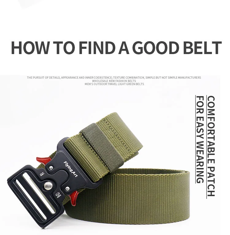 Flying Art 50MM Wide Belt Military Nylon Tactical Belt Outdoor Training New Unisex Pants Accessories Fashion Designer Waistband