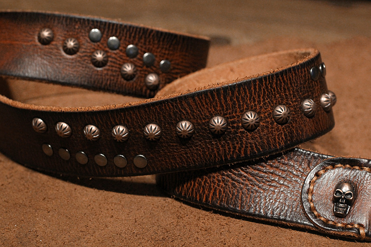 Mens Punk Belt Pin Buckle Genuine Leather Skull Rivet Belt For Man Joker Jeans Designer Exclusive Cowskin Leather Belt For Jeans