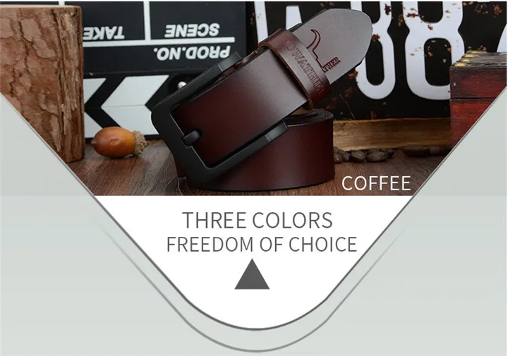 COWATHER male belt for mens high quality cow genuine leather belts 2021 hot sale strap fashion new jeans Black Buckle XF010