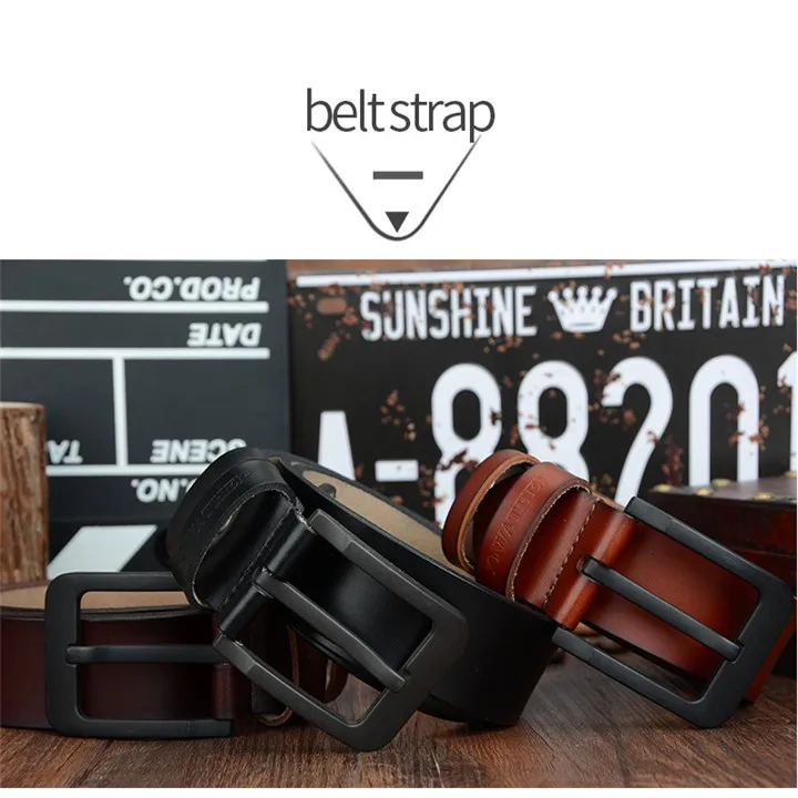 COWATHER male belt for mens high quality cow genuine leather belts 2021 hot sale strap fashion new jeans Black Buckle XF010
