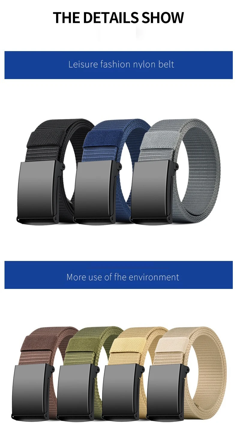 Newest Metal Buckle Tactical Belt Men's Canvas Military Belts Casual Outdoor Training Golf Workwear Pant Trousers Waist Belt