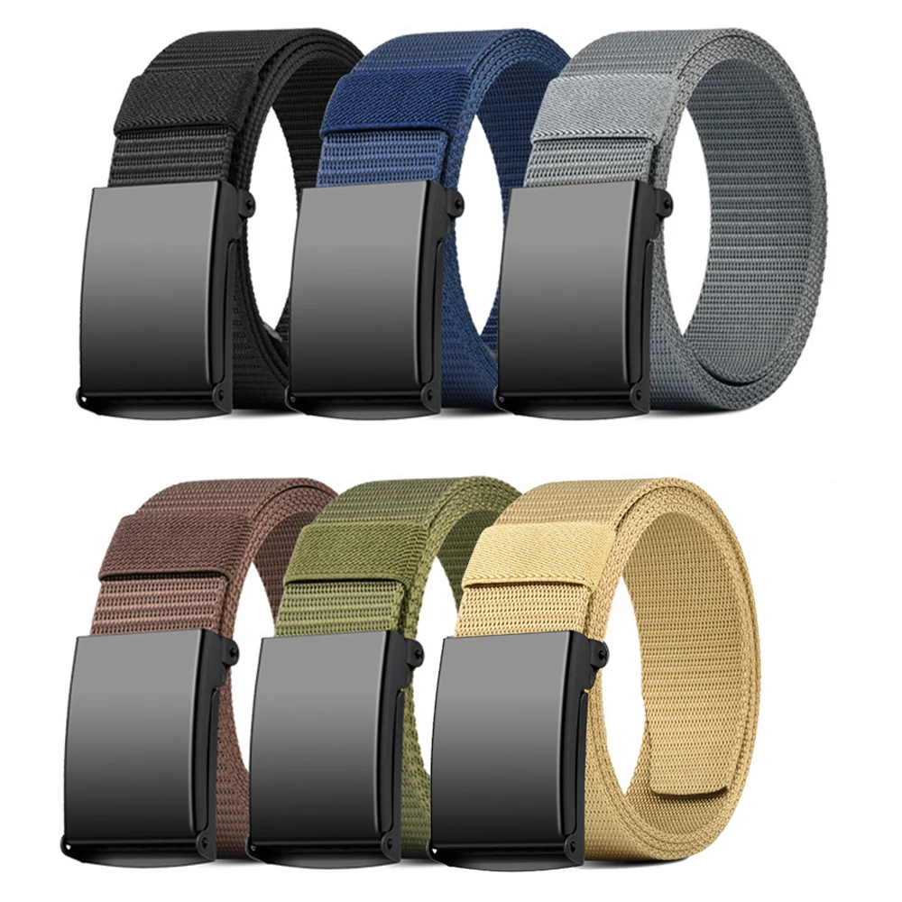 Newest Metal Buckle Tactical Belt Men's Canvas Military Belts Casual Outdoor Training Golf Workwear Pant Trousers Waist Belt