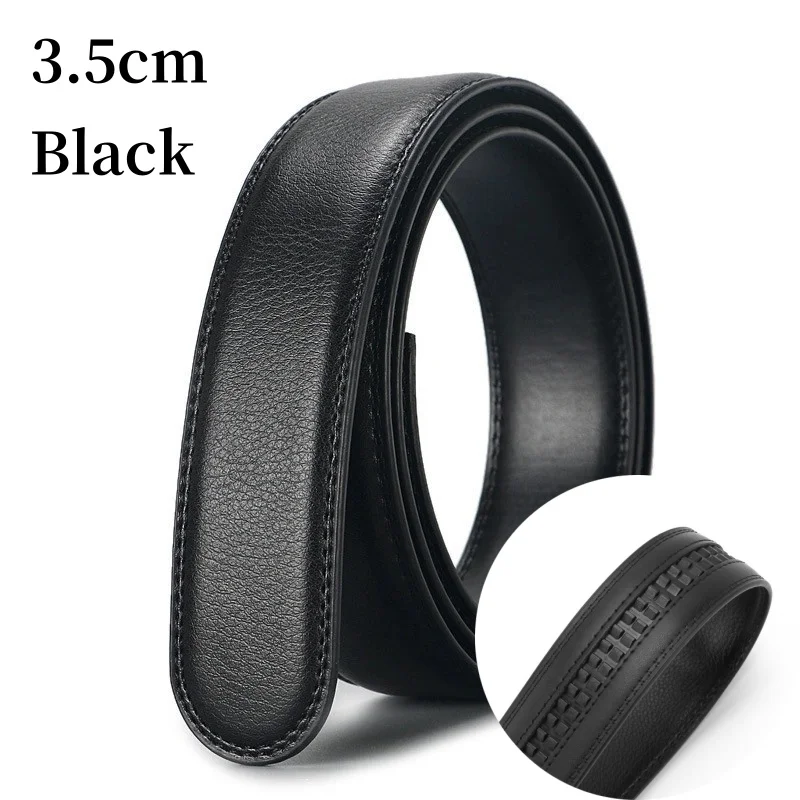2.4/2.8/3.0/3.5CM Wide (Without Buckle) Men Ratchet Cow Leather Belt Strap Replacement for Men's Auto Lock Buckle Belt