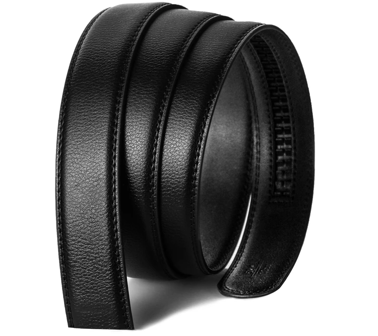 2.4/2.8/3.0/3.5CM Wide (Without Buckle) Men Ratchet Cow Leather Belt Strap Replacement for Men's Auto Lock Buckle Belt
