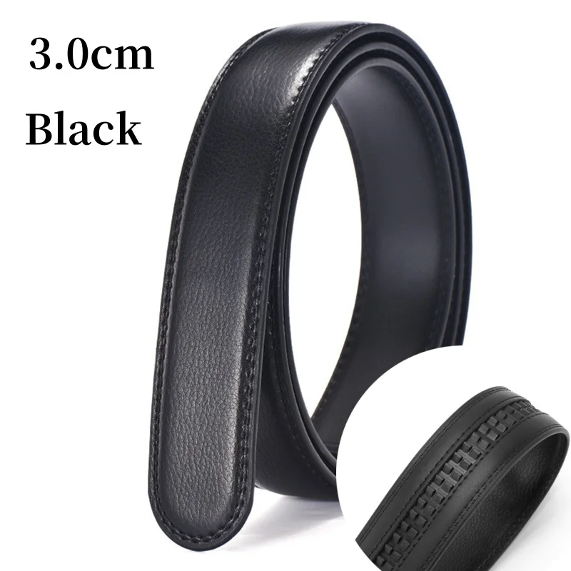 2.4/2.8/3.0/3.5CM Wide (Without Buckle) Men Ratchet Cow Leather Belt Strap Replacement for Men's Auto Lock Buckle Belt