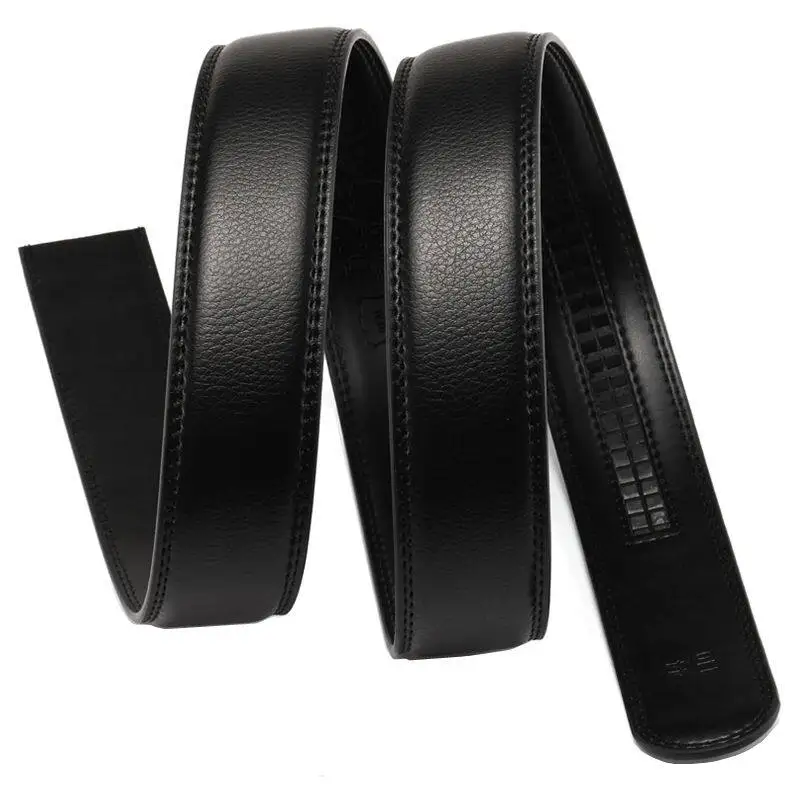 2.4/2.8/3.0/3.5CM Wide (Without Buckle) Men Ratchet Cow Leather Belt Strap Replacement for Men's Auto Lock Buckle Belt
