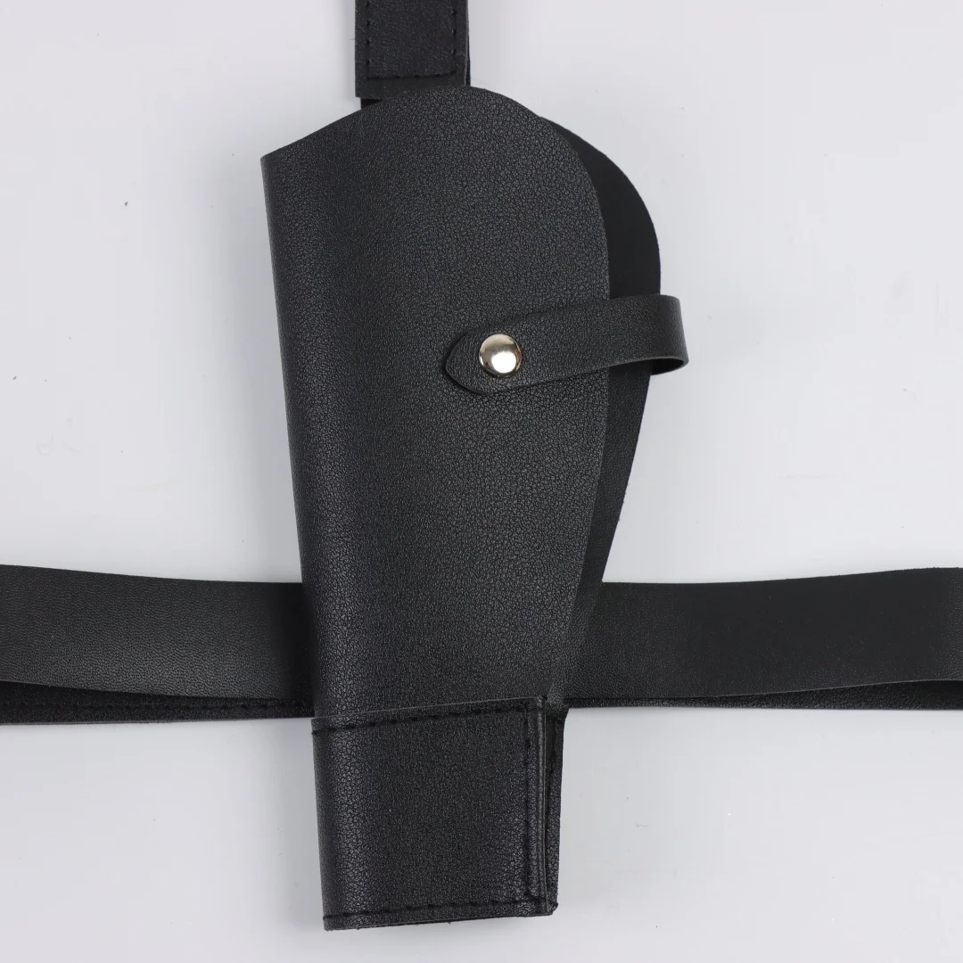 Adult Vintage PU Leather Waist Cover Lara Cosplay Holster Western Denim Belt Role-Playing Guns Holder Halloween Prop Accessories