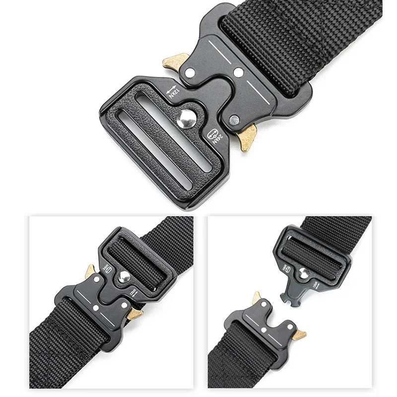 Plus Size 150cm 170cm Tactical Belt Quick Release Outdoor Military Belt Soft Real Nylon Sports Accessories Men Women Black Belts