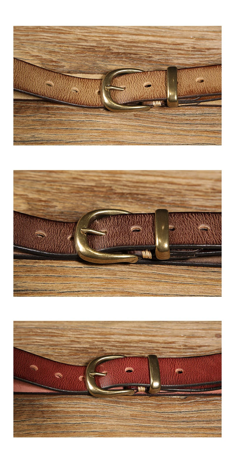 3.3cm Width Women's Genuine Leather Vintage Belt Luxury Copper Buckle Belt High Quality Cowskin Female Strap Jeans Belt