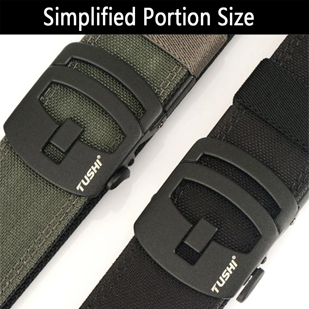 TUSHI New Military New Belt For Men Sturdy Nylon Metal Automatic Buckle Police Gun Belt Tactical Outdoor Girdle IPSC Accessories