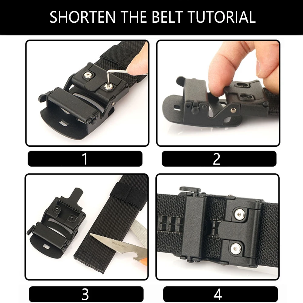 TUSHI New Military New Belt For Men Sturdy Nylon Metal Automatic Buckle Police Gun Belt Tactical Outdoor Girdle IPSC Accessories