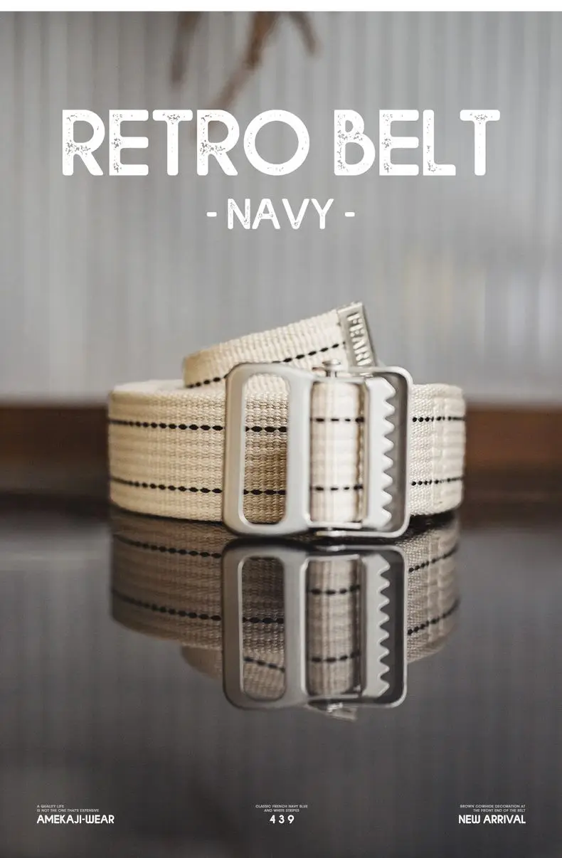 Maden New Unisex Striped Woven Belt No Hole Adjustable Waist Chain Jeans Belt Canvas Outdoor Sports Accessory Leisure Strap