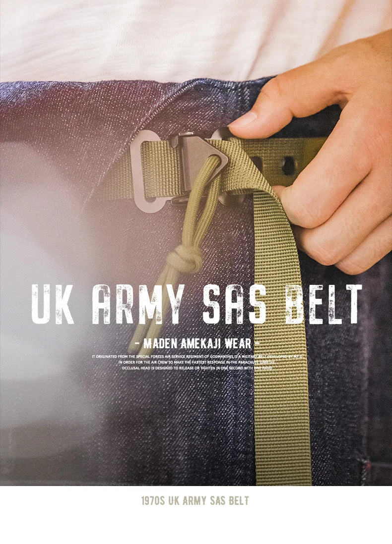 Maden Tactical Belt For Male Quick Release Outdoor Combat Belt Set Men’s Canvas Waistband Multifunctional Strap Vintage