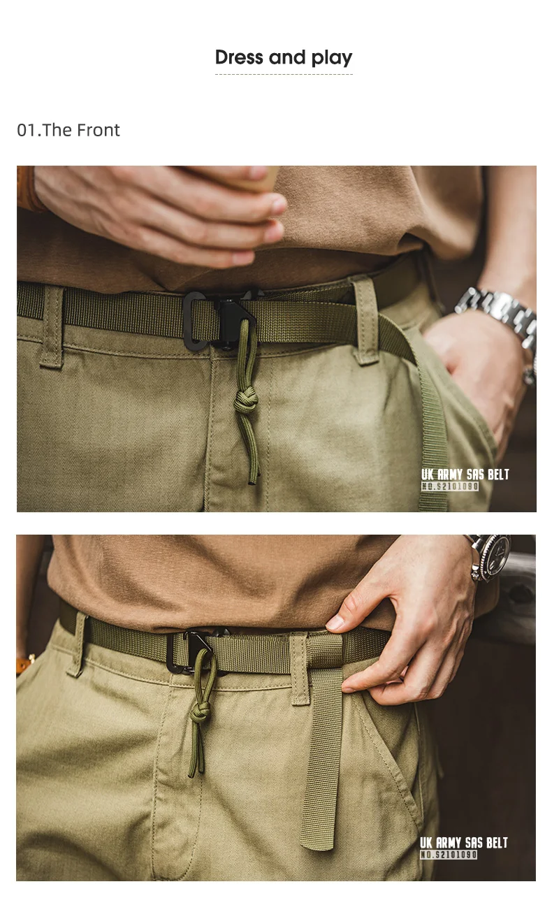 Maden Tactical Belt For Male Quick Release Outdoor Combat Belt Set Men’s Canvas Waistband Multifunctional Strap Vintage