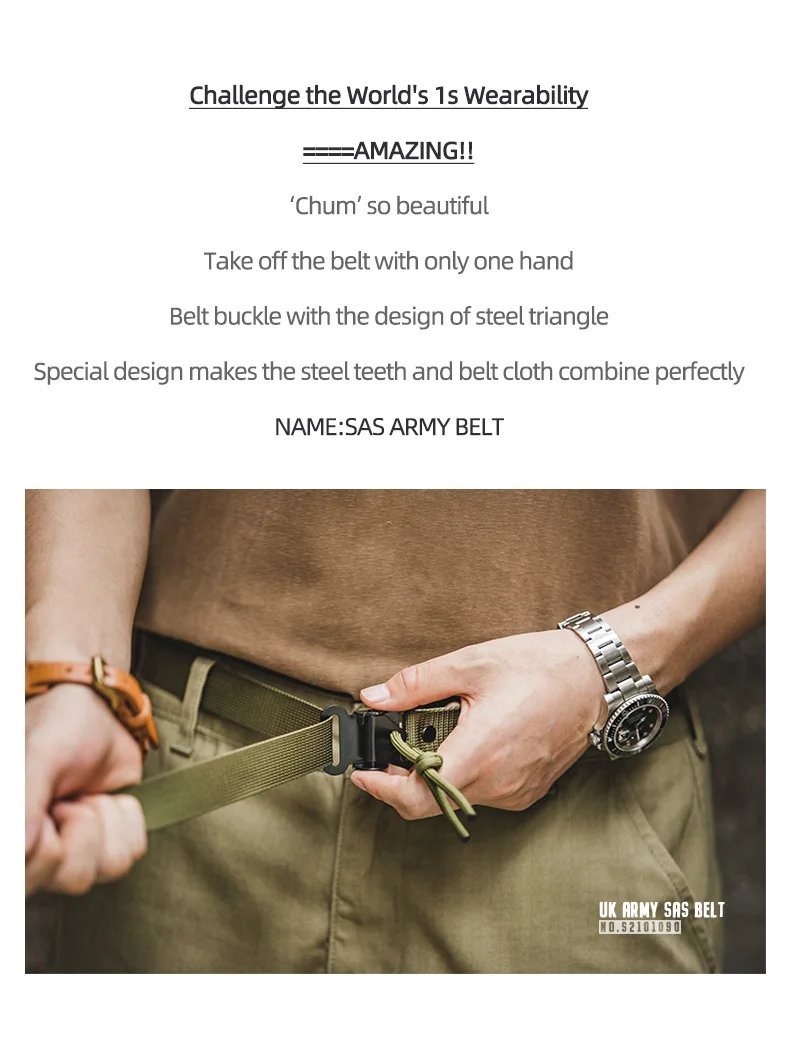 Maden Tactical Belt For Male Quick Release Outdoor Combat Belt Set Men’s Canvas Waistband Multifunctional Strap Vintage