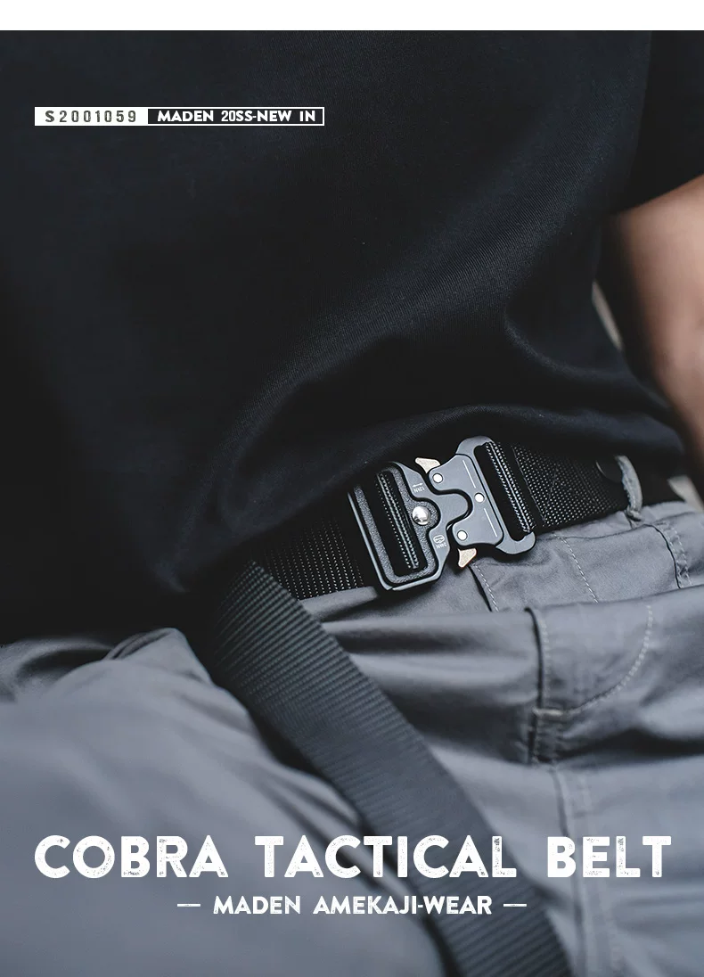 Maden Tactical Belt For Male Quick Release Outdoor Combat Belt Set Men’s Canvas Waistband Multifunctional Strap Vintage