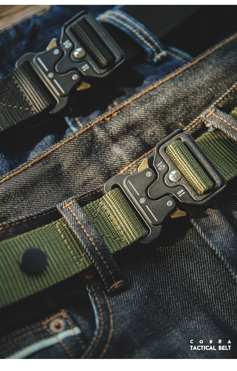 Maden Tactical Belt For Male Quick Release Outdoor Combat Belt Set Men’s Canvas Waistband Multifunctional Strap Vintage