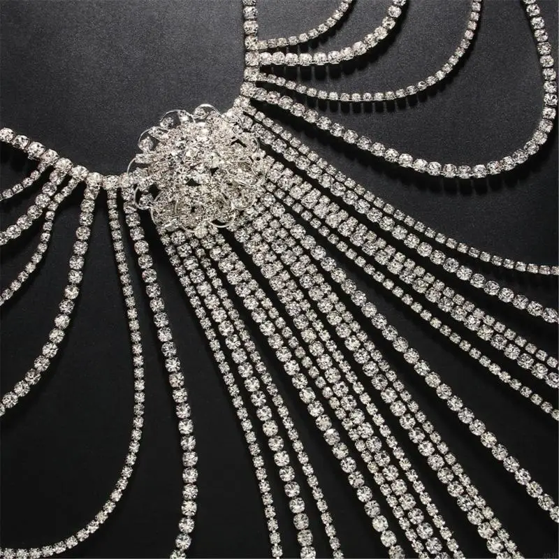 Women Blingbling Waist Belt Stylish Multilayer Crystal Waist Chain Belt Elaborate Chain Belly Chain for Belly Dance Accessories