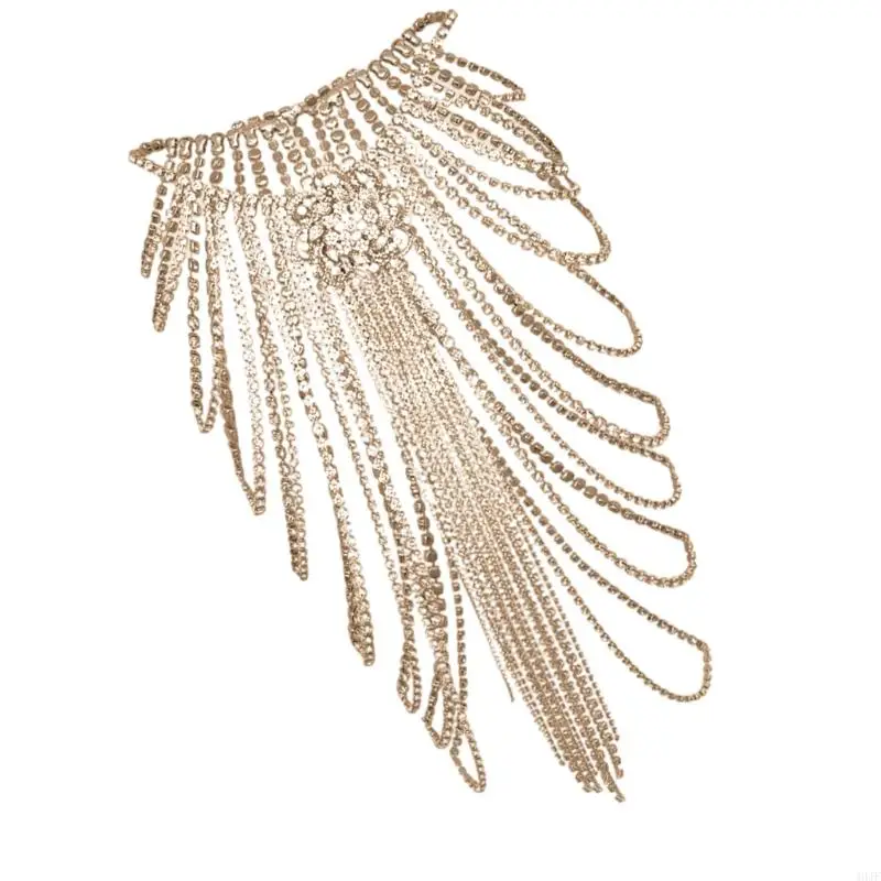 Women Blingbling Waist Belt Stylish Multilayer Crystal Waist Chain Belt Elaborate Chain Belly Chain for Belly Dance Accessories