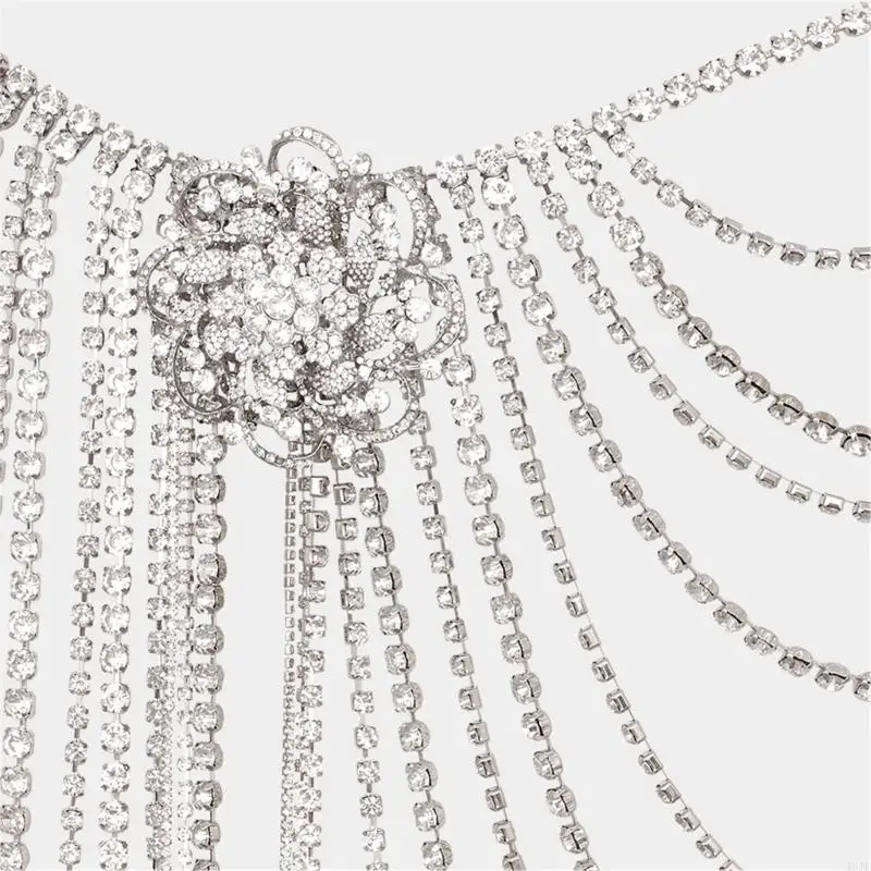 Women Blingbling Waist Belt Stylish Multilayer Crystal Waist Chain Belt Elaborate Chain Belly Chain for Belly Dance Accessories