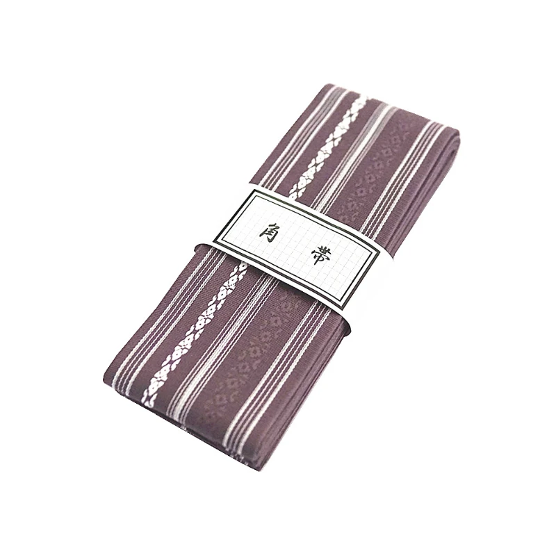 Japanese Kimono Obi Belt Men Jacquard Corner Belt with Waist Seal Shape Yukata Wabi-sabi Waistband Cotton Accessories