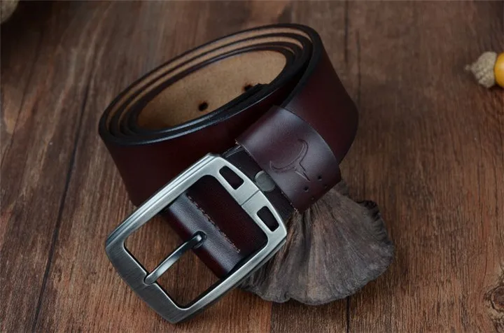 COWATHER cowhide genuine leather belts for men brand Strap male pin buckle vintage jeans belt 100-150 cm long waist 30-52 XF001