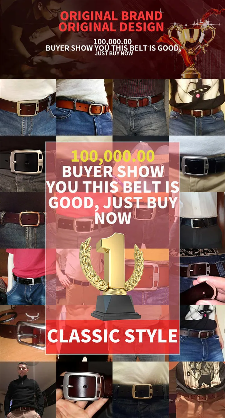 COWATHER cowhide genuine leather belts for men brand Strap male pin buckle vintage jeans belt 100-150 cm long waist 30-52 XF001