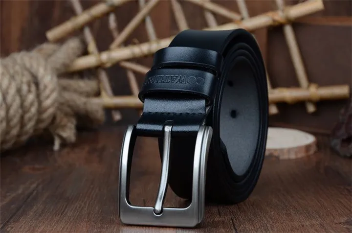 COWATHER cowhide genuine leather belts for men brand Strap male pin buckle vintage jeans belt 100-150 cm long waist 30-52 XF001