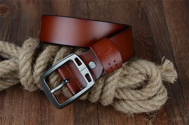 COWATHER cowhide genuine leather belts for men brand Strap male pin buckle vintage jeans belt 100-150 cm long waist 30-52 XF001