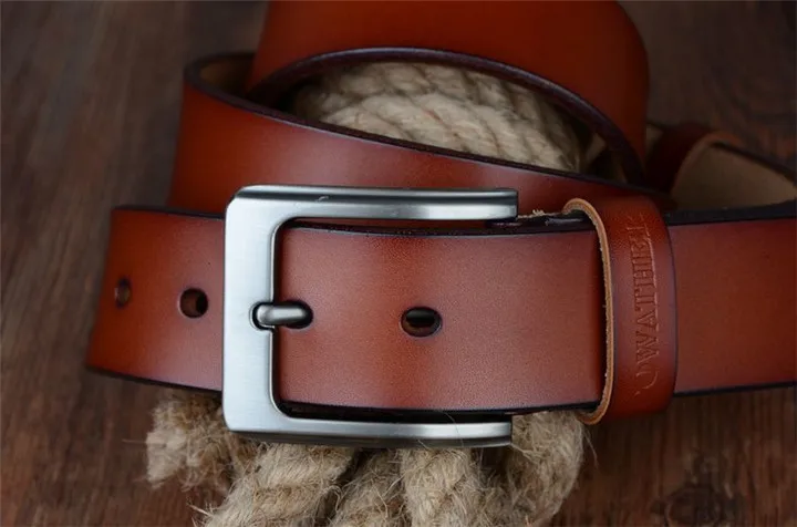 COWATHER cowhide genuine leather belts for men brand Strap male pin buckle vintage jeans belt 100-150 cm long waist 30-52 XF001