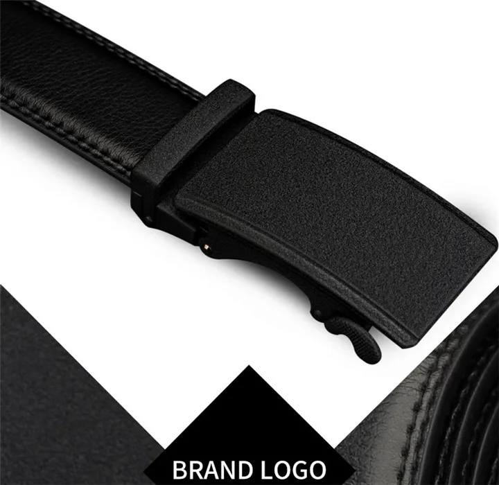 COWATHER Men's Belt Automatic Ratchet Buckle with Cow Genuine Leather Belts for Men luxury brand male strap 110-130cm length