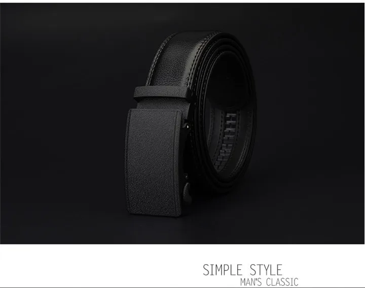 COWATHER Men's Belt Automatic Ratchet Buckle with Cow Genuine Leather Belts for Men luxury brand male strap 110-130cm length