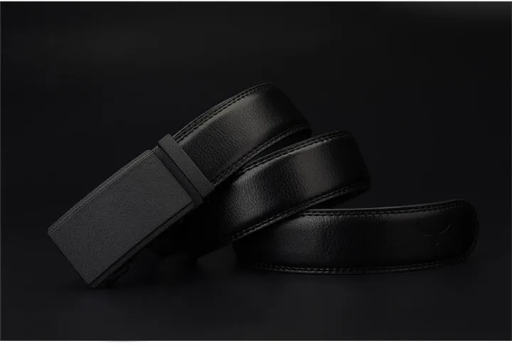 COWATHER Men's Belt Automatic Ratchet Buckle with Cow Genuine Leather Belts for Men luxury brand male strap 110-130cm length
