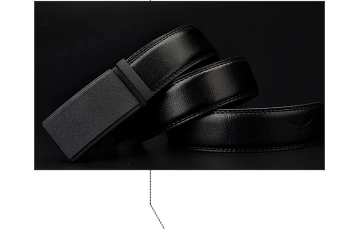 COWATHER Men's Belt Automatic Ratchet Buckle with Cow Genuine Leather Belts for Men luxury brand male strap 110-130cm length