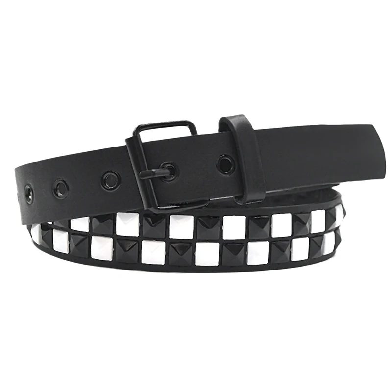 Purple Rivet Punk Women's Belt Hip Hop Y2k Jeans Accessories Girdle Fashion Trend Pu Leather Pin Buckle Waistband Unisex