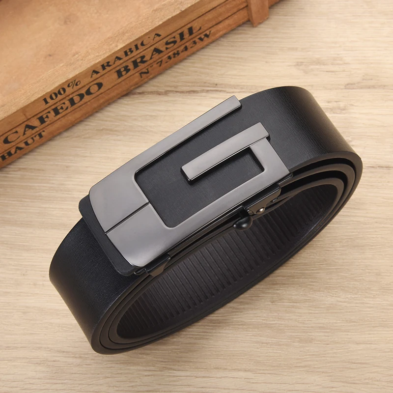 Fashionable and Simple Men's G-Shaped Metal Automatic Buckle Belt High Quality Men's Business Belt Suitable for Formal Occasions