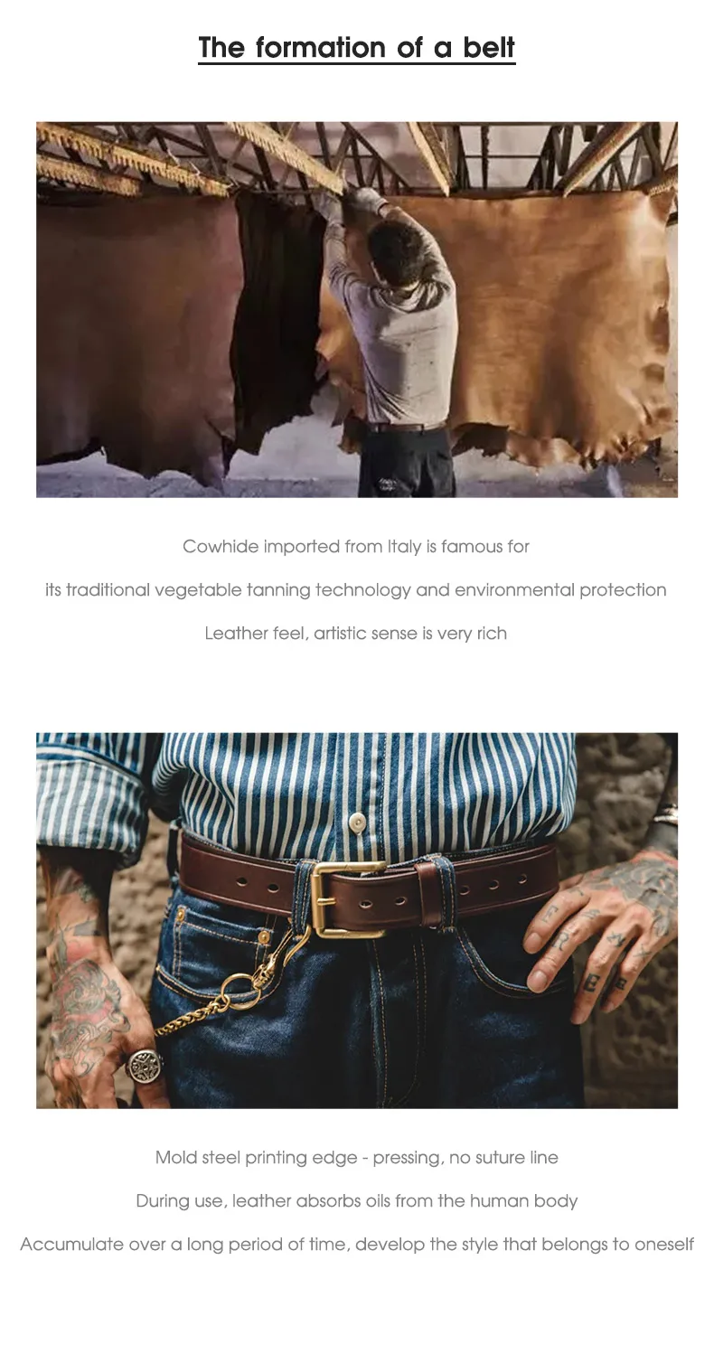 Maden Mens Belts Genuine Leather High Quality Buckle Jeans Cowskin Casual Belts Female Vintage Luxury Brand Designer Waistband