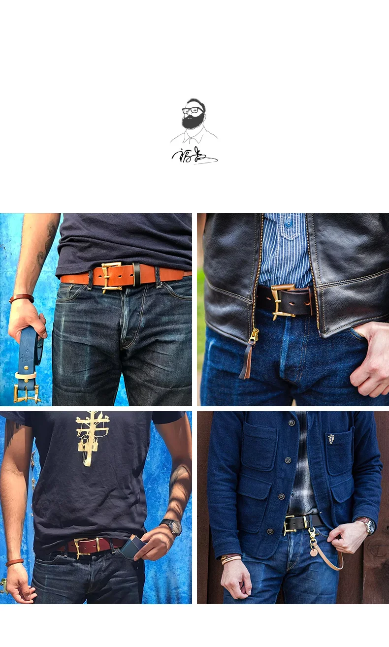 Maden Mens Belts Genuine Leather High Quality Buckle Jeans Cowskin Casual Belts Female Vintage Luxury Brand Designer Waistband