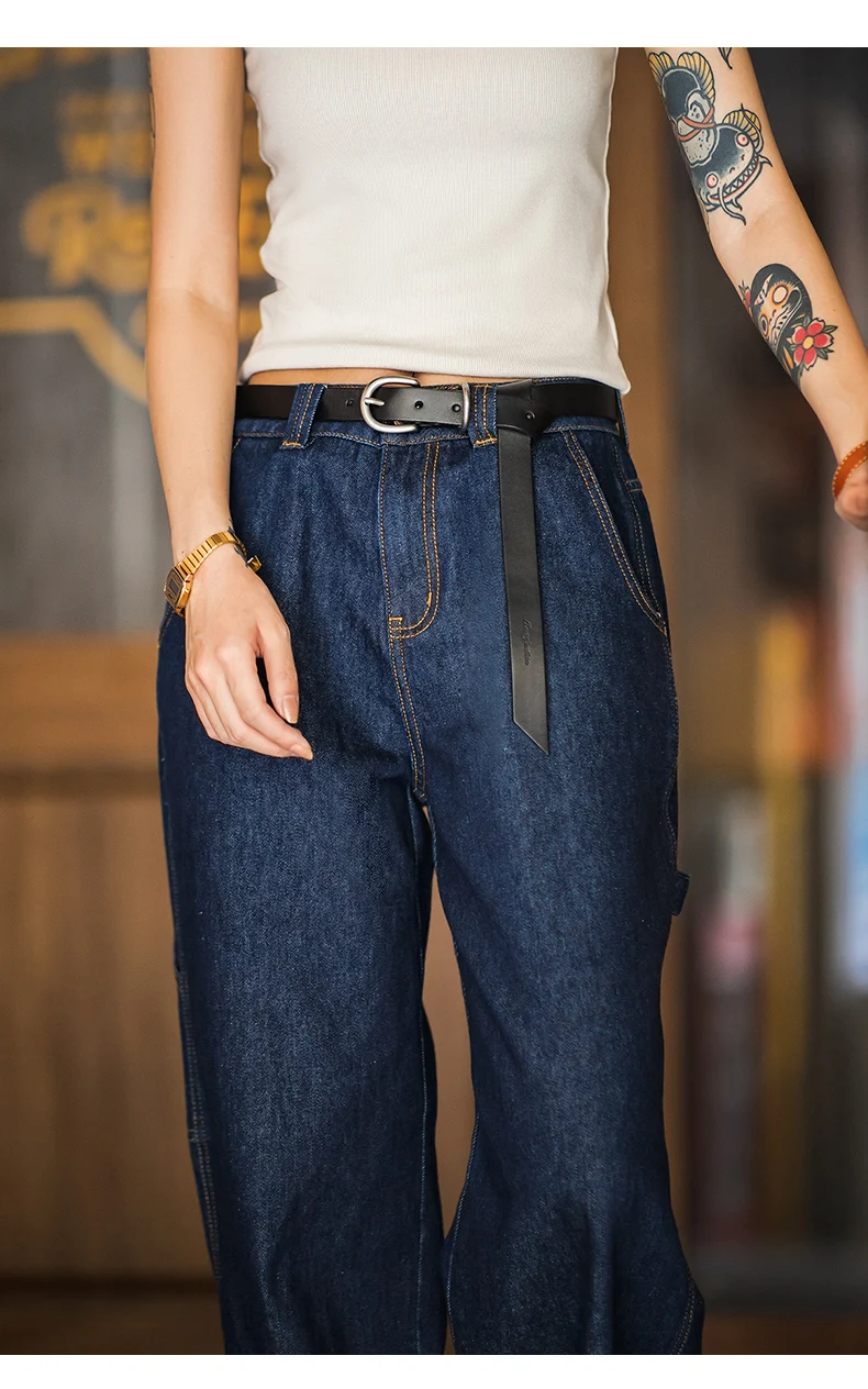 Maden Mens Belts Genuine Leather High Quality Buckle Jeans Cowskin Casual Belts Female Vintage Luxury Brand Designer Waistband