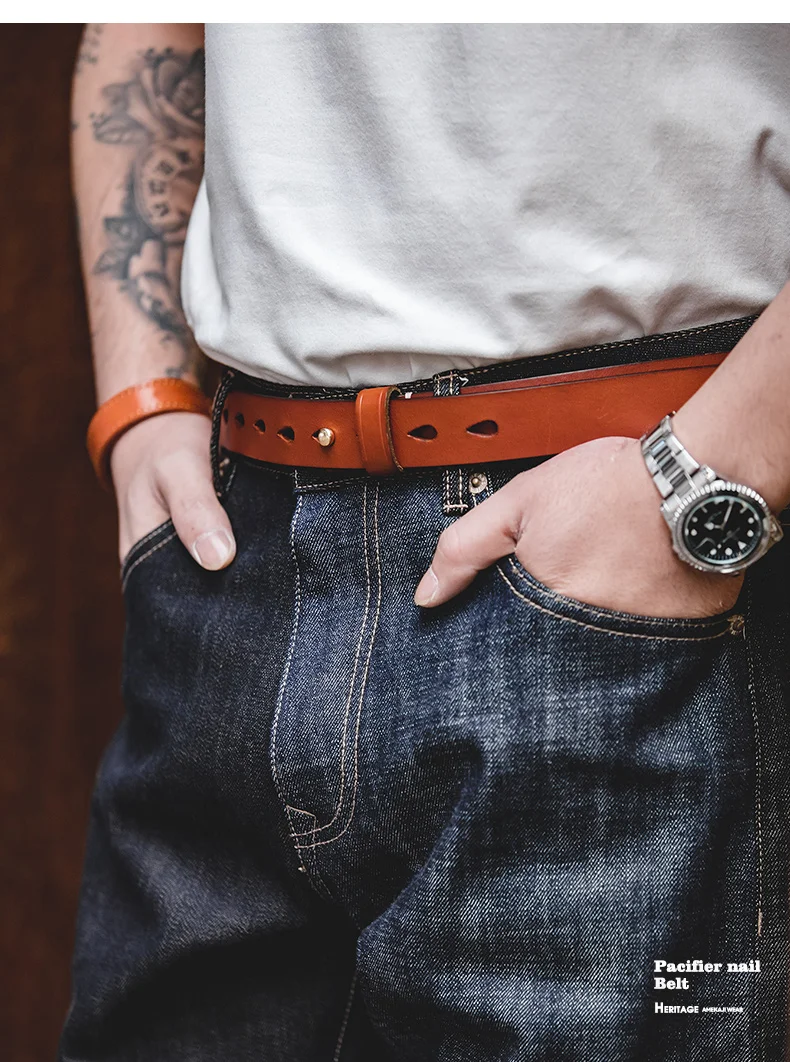 Maden Mens Belts Genuine Leather High Quality Buckle Jeans Cowskin Casual Belts Female Vintage Luxury Brand Designer Waistband