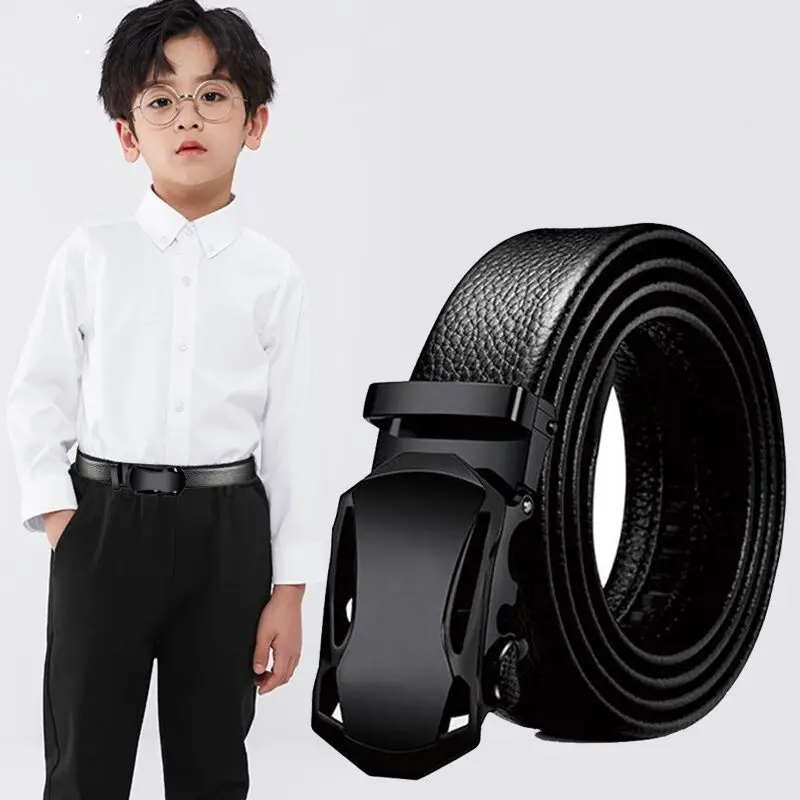 Children's belt, boys' automatic buckle, versatile, trendy Korean version, pants belt, youth student belt