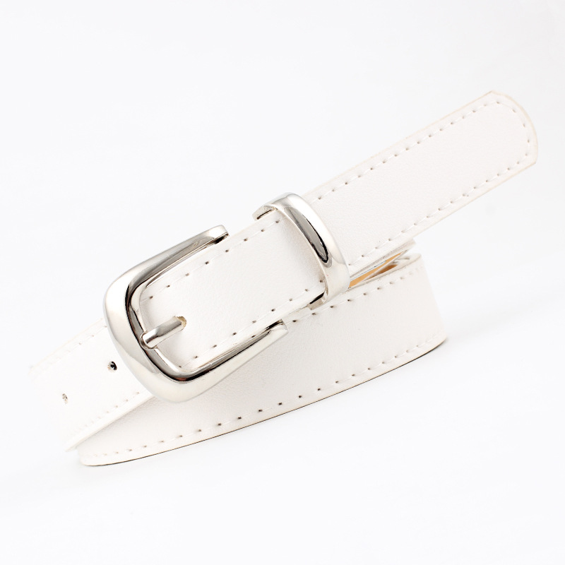 2.4X105cm Women Belts PU Leather Simple Metal Buckle Belt Girls Dress Jean Pants Waistband Belts for Lady Luxury Designer Brand