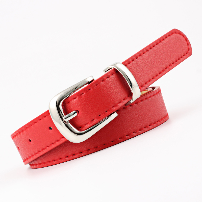 2.4X105cm Women Belts PU Leather Simple Metal Buckle Belt Girls Dress Jean Pants Waistband Belts for Lady Luxury Designer Brand