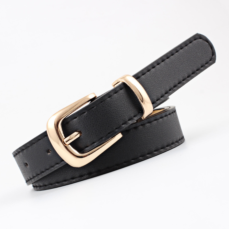 2.4X105cm Women Belts PU Leather Simple Metal Buckle Belt Girls Dress Jean Pants Waistband Belts for Lady Luxury Designer Brand