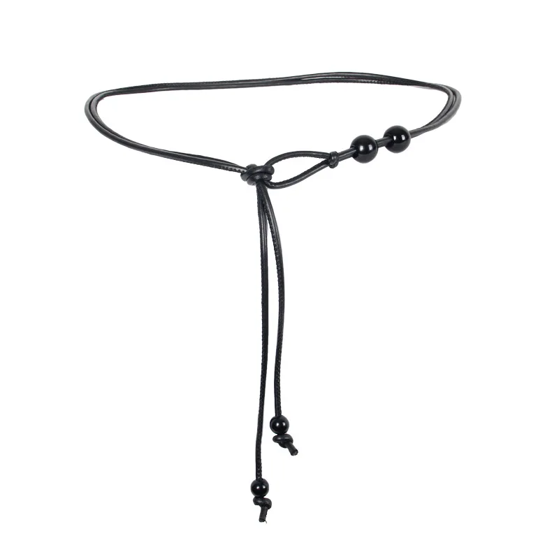 New Retro Women's New Chinese Style Waist Rope Aassembly Dress Waist Chain Leather Rope Belt Gift Wholesale