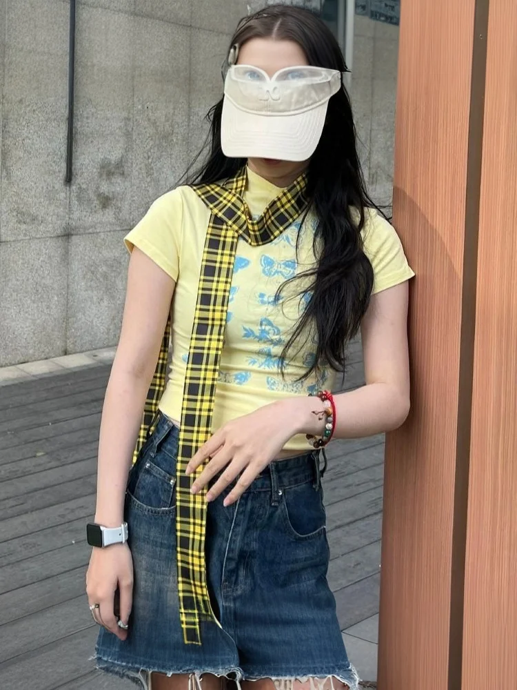 Long Skinny Plaid Waist Belt With Jeans Necktie Scarf Decorative Accessory Personality Trendy Hairband Fashionable Accessory