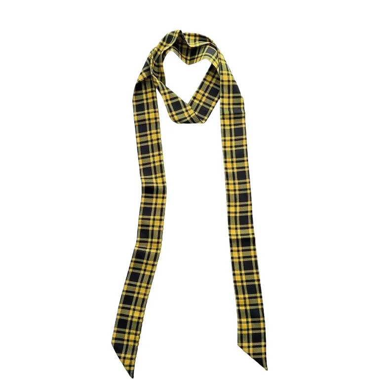 Long Skinny Plaid Waist Belt With Jeans Necktie Scarf Decorative Accessory Personality Trendy Hairband Fashionable Accessory